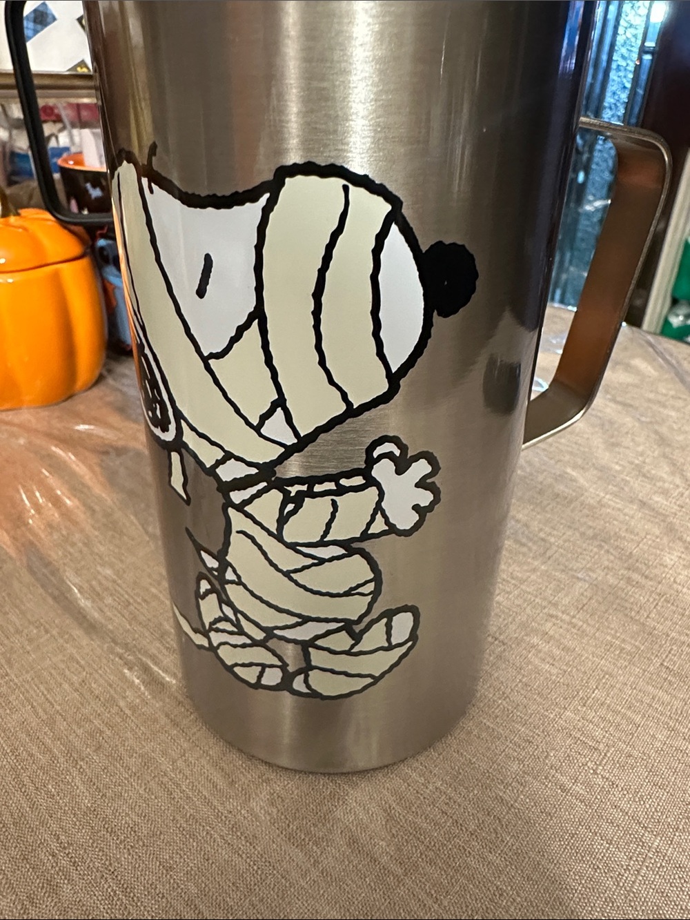 Stainless Steel Snoopy Mummy Water Pitcher - White Graphics